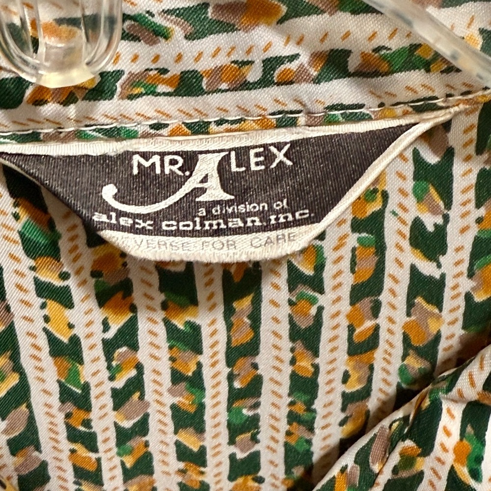 Green and Yellow Striped Dress Shirt